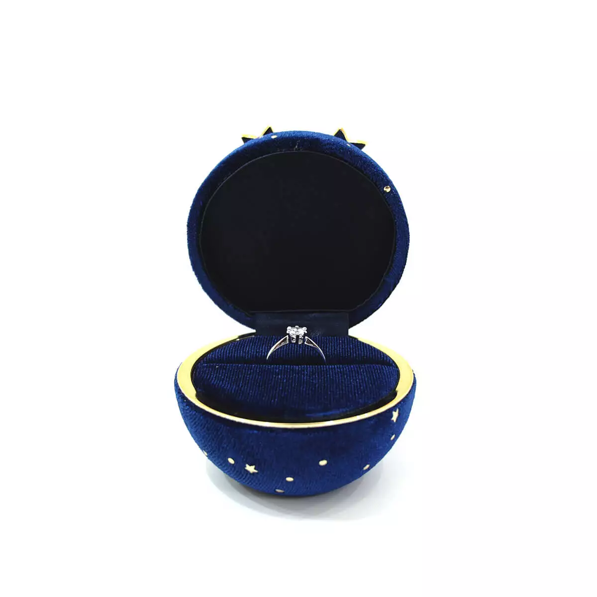 aurora ring box blue opening front view