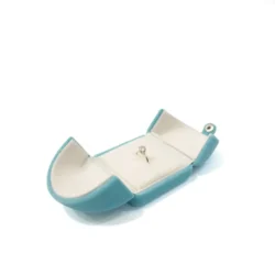 bijou ring box turquoise opening top side view