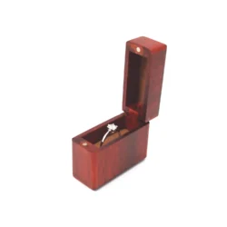 gemini ring box vintage brown full opening