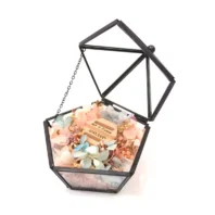 Flynn Glass Ring Box black opening