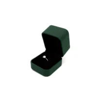 Stella Ring Box in green opening right side view