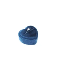 Vera Ring Box in Blue Opening Left Side View