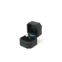 kaia ring box in green opening right view