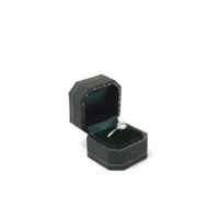 kaia ring box in green opening left view