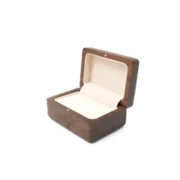 bowie ring box in oak brown 2 ring slots right side view