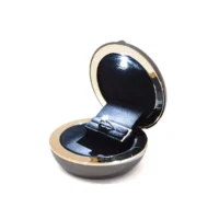 aspen ring box in silver opening right side view