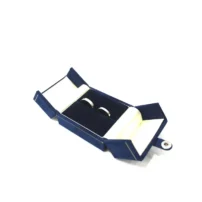 valentina ring box in blue two ring slots right side view