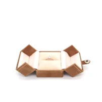 valentina ring box in brown one ring slot opening