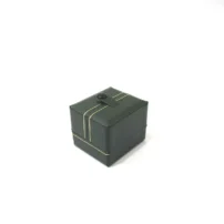 valentina ring box in green one ring slot side view