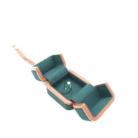 valerie ring box in green opening left side view