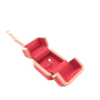 valerie ring box in red opening left side view