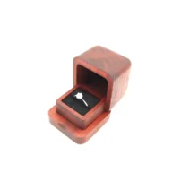 bexley ring box in vintage brown opening right side view