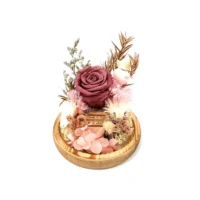 flora flower dome with red preserved rose