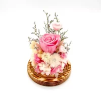 Bliss Flower Dome in Pink Preserved Rose