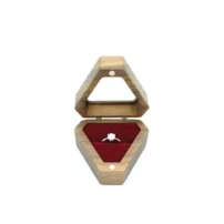 zephyr ring box open front view in red cushion