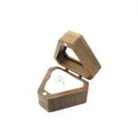 zephyr ring box open side view in white cushion