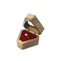 zephyr ring box open side view in red cushion