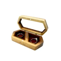 Orson ring box in brown cushion with engraving option available