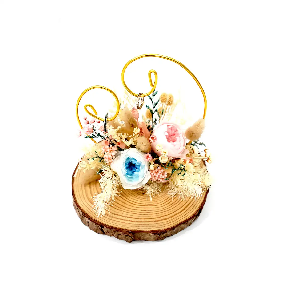 faye floral stand for ring display with rings