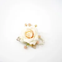 leilani White artificial flower corsage