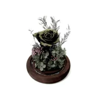 isla flower dome in blackgold preserved flower